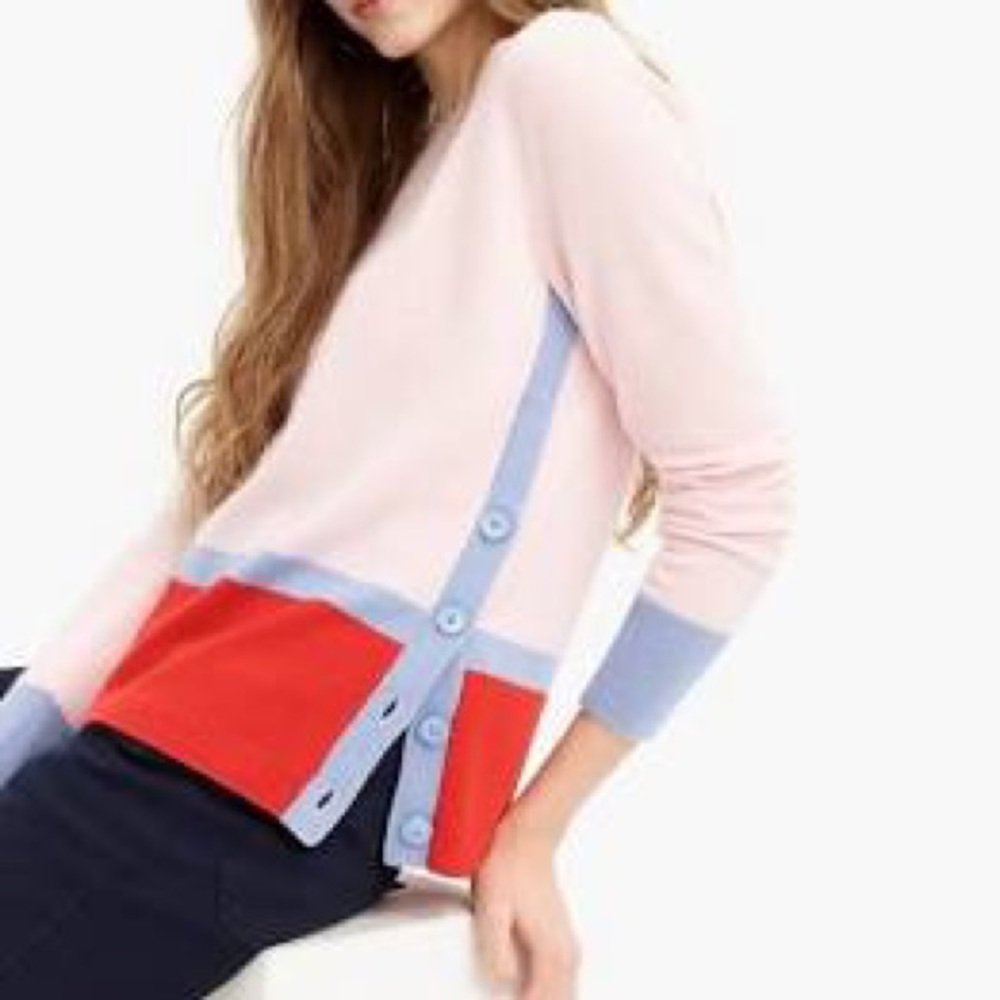 J. Crew Cashmere Sweater Pink with Buttons